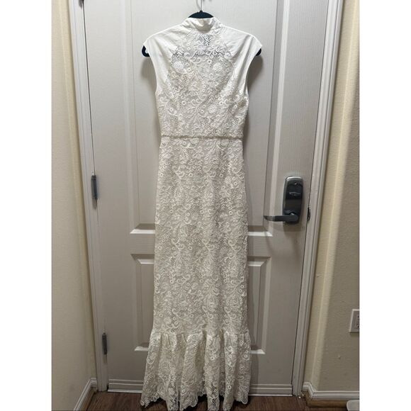 Sonya Moda Layan Lace Maxi Dress in White Formal Event Bridal Shower size S NWT - Picture 7 of 9